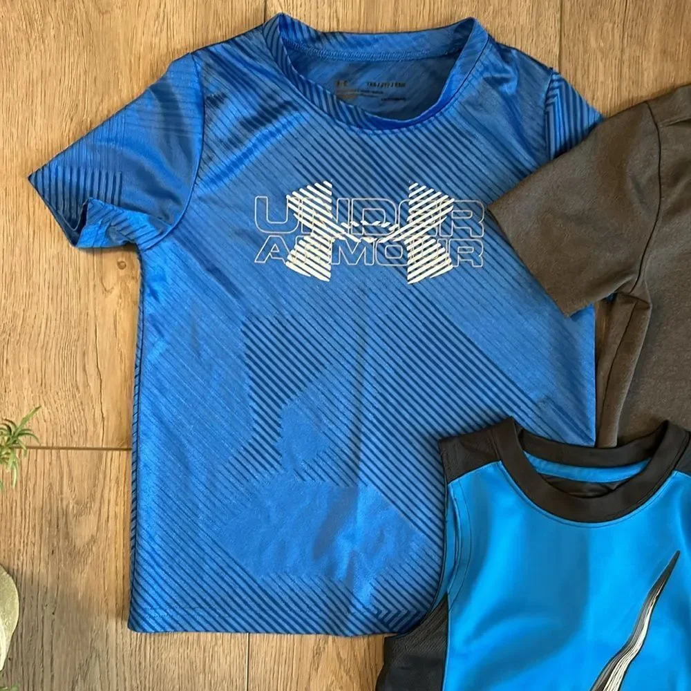 ((3 PIECE)) BPYS ATHLETIC TOP BUNDLE NIKE AND UNDER ARMOUR SIZE XS 4/5